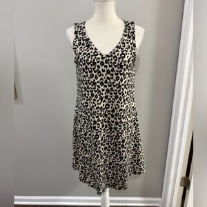 NWT Auselily Leopard Print Mini Summer Dress with Pockets. Size M